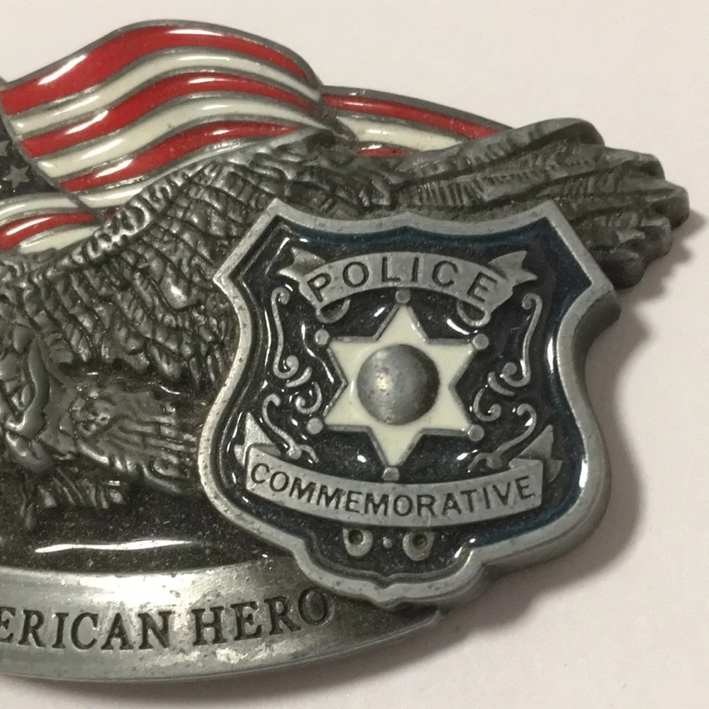 Real American Hero” Police Commemorative Pewter Buckle